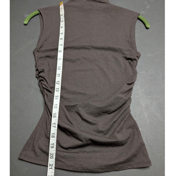 Madewell Womens Molasses Brown Side-Ruched Mockneck Sleeveless Tank Top size XS - Picture 7 of 10